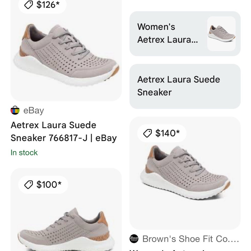 Aetrex - Beige Perforated Sneakers- Laura,‎ Size:8.5 - Picture 8 of 8